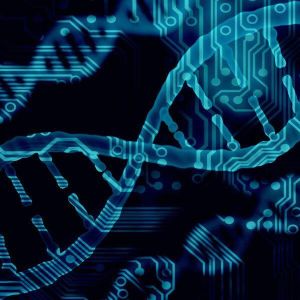 Biotechnology bioinformatics concept of DNA and protein letter background, DNA and protein sequence 3d render. 