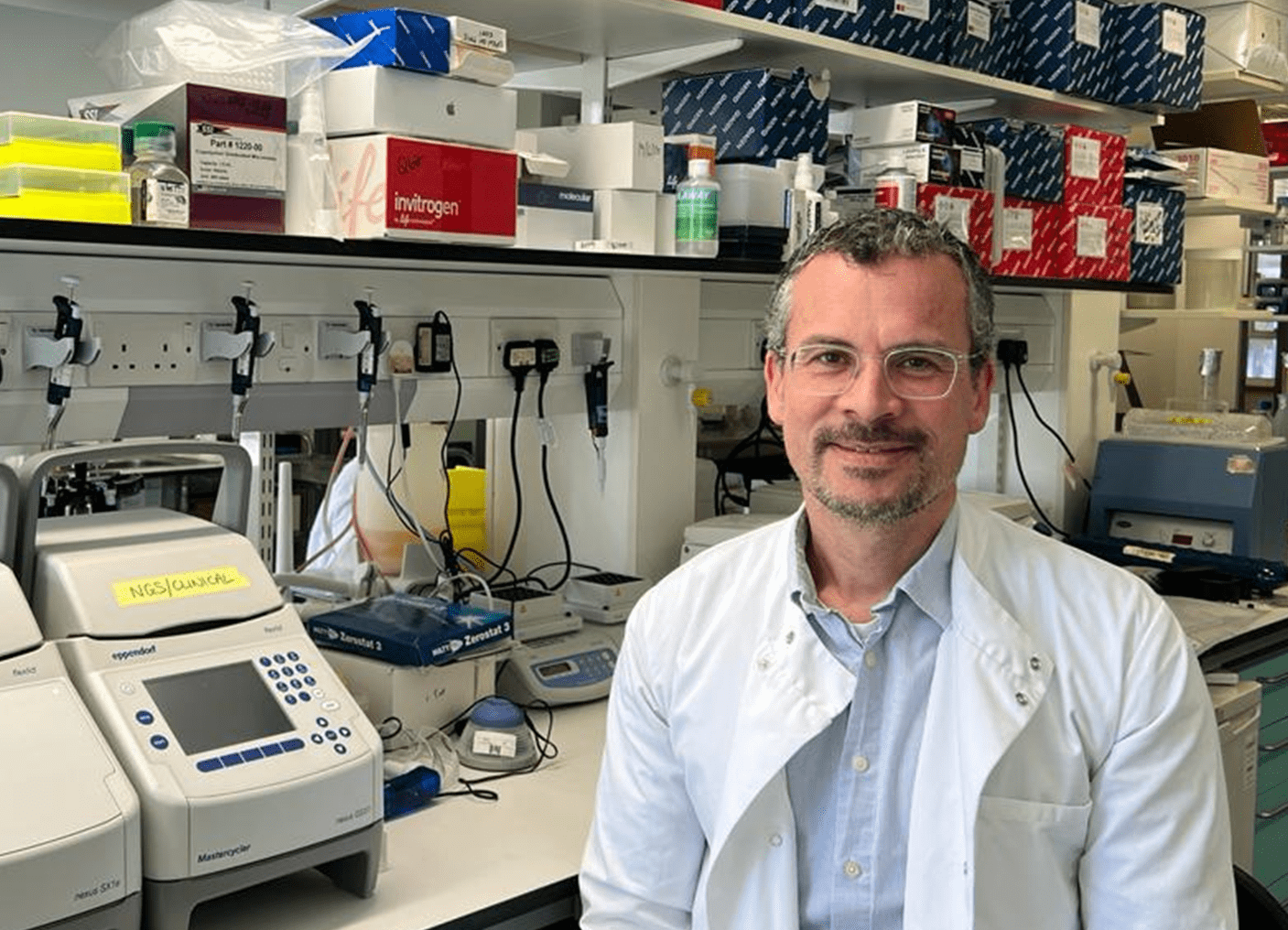 Professor Marco Gerlinger in the laboratory at Barts Cancer Institute.