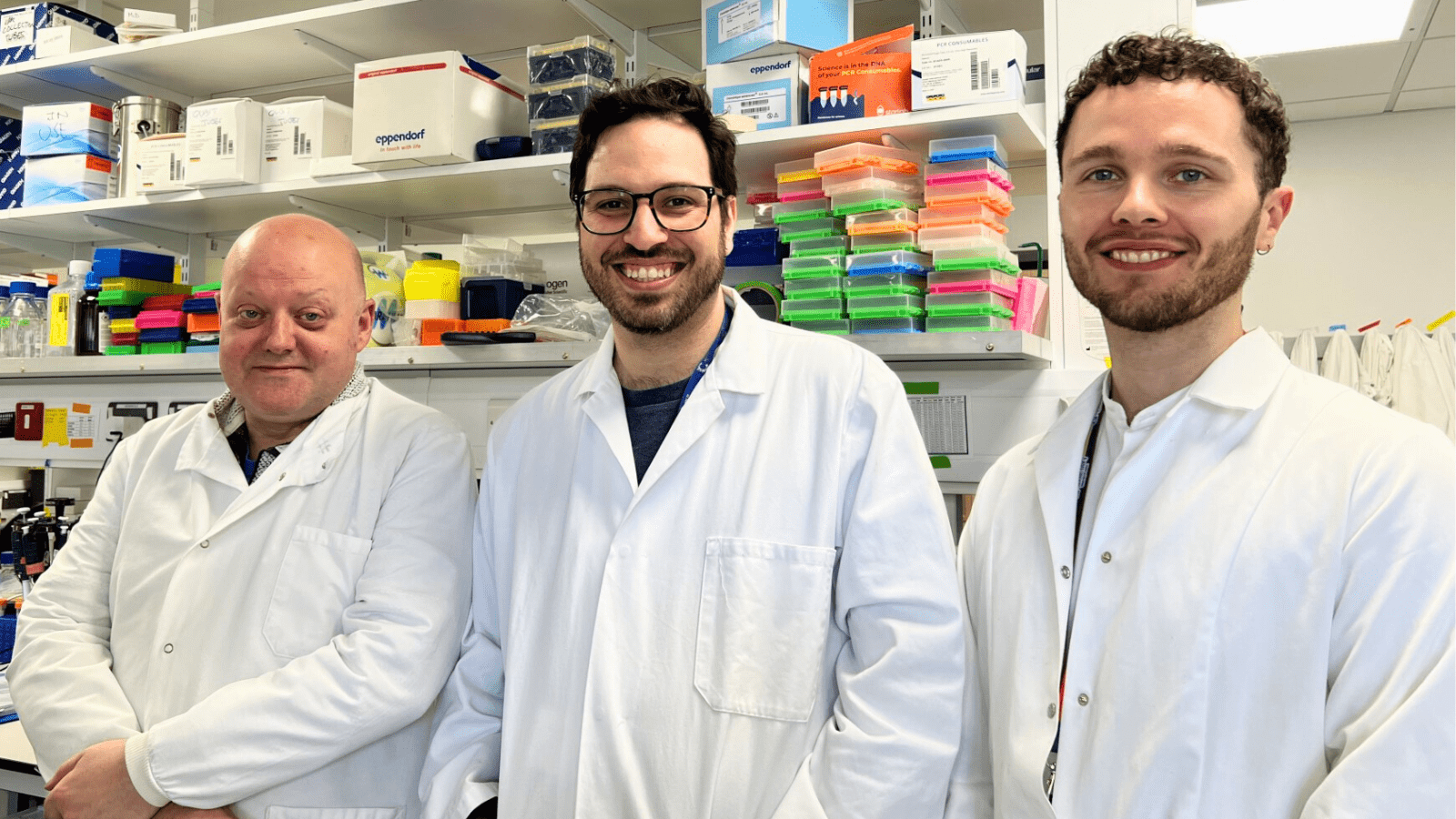 Left to right: corresponding author Dr Stuart McDonald, and co-lead authors Dr Adam Passman and Dr Magnus Haughey